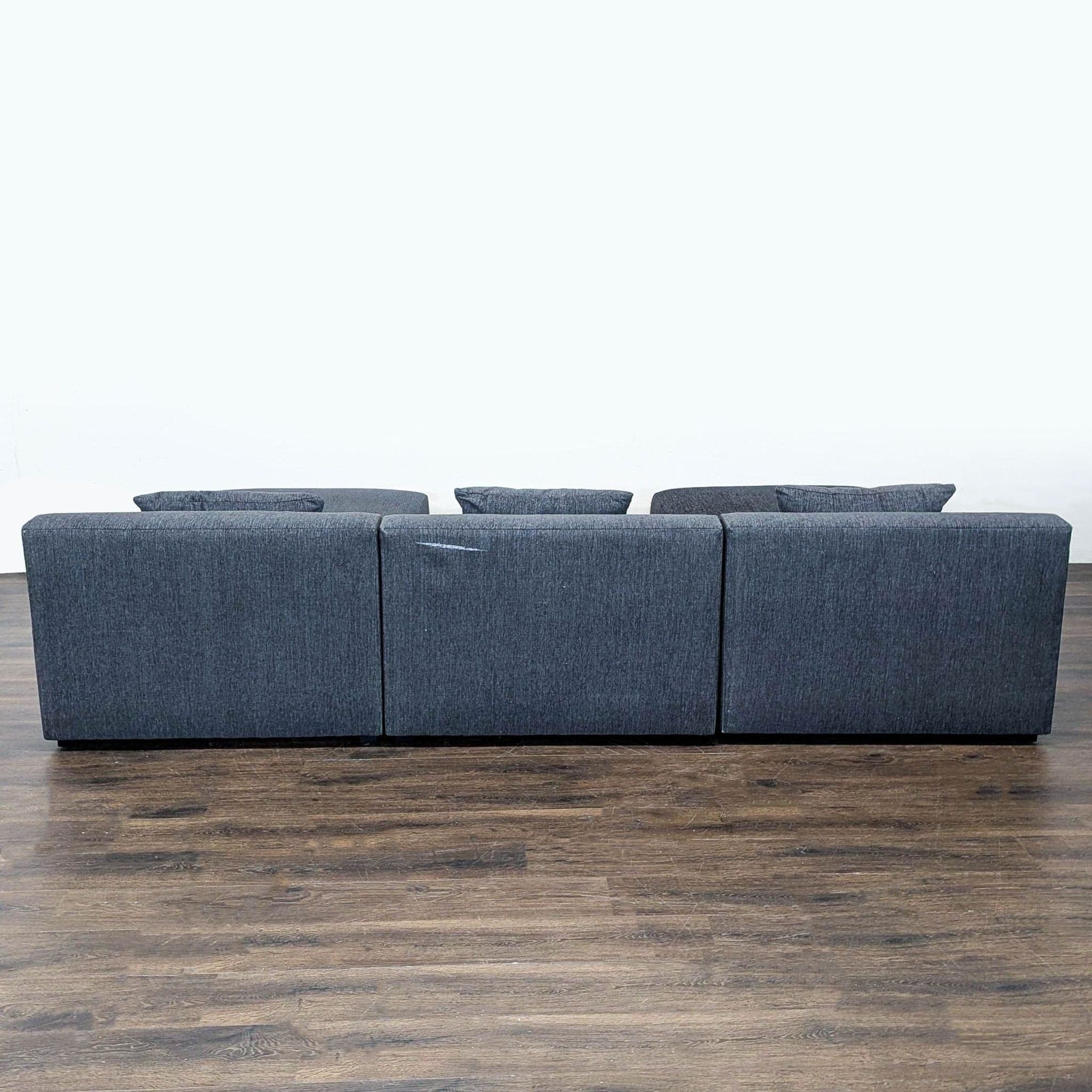 Maiden Home Breuer Modern Dark Gray Sectional with Ottoman and Pillows - Thumbnail 4