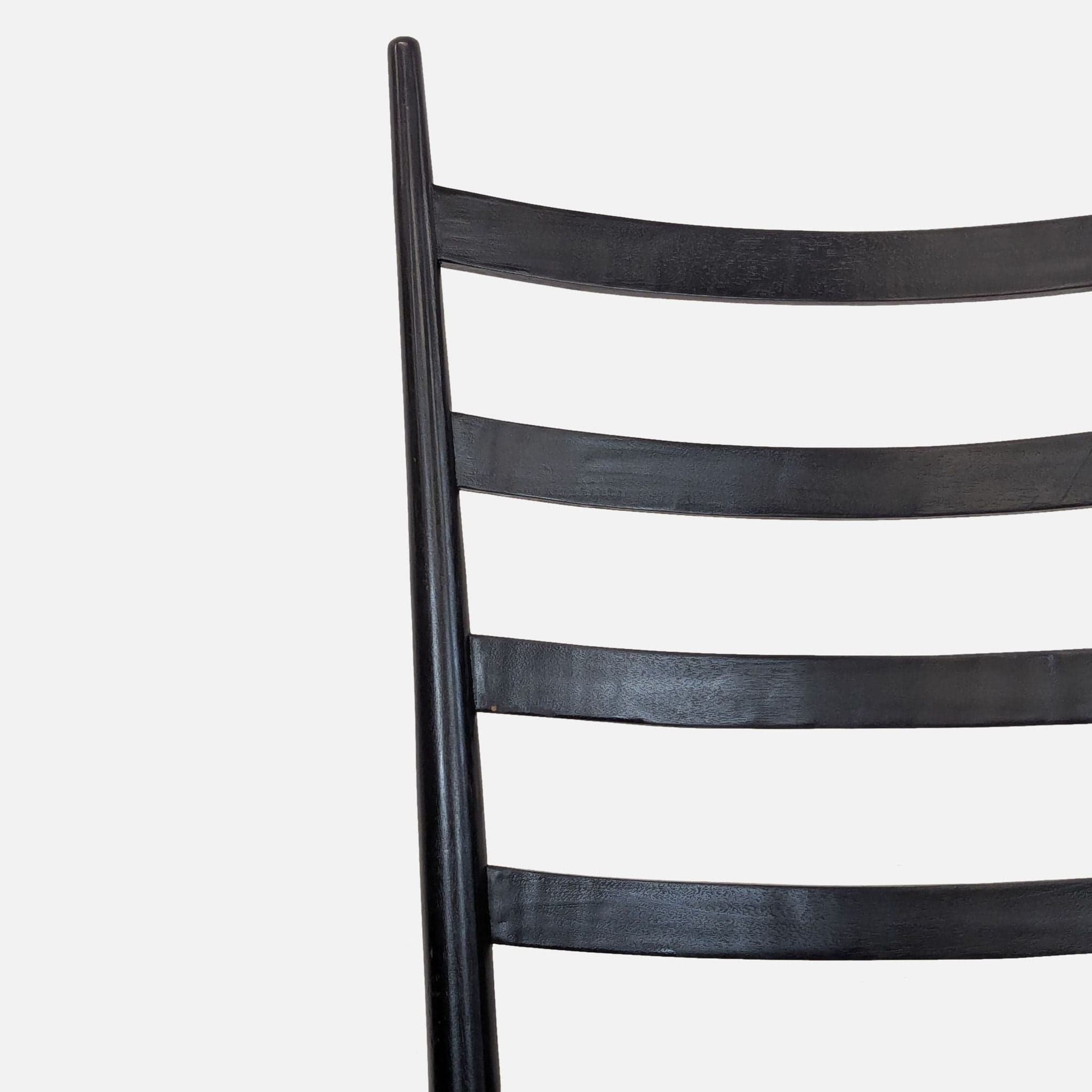 Modern High Back Black Ladder Chair with White Cushion Seat - Thumbnail 7