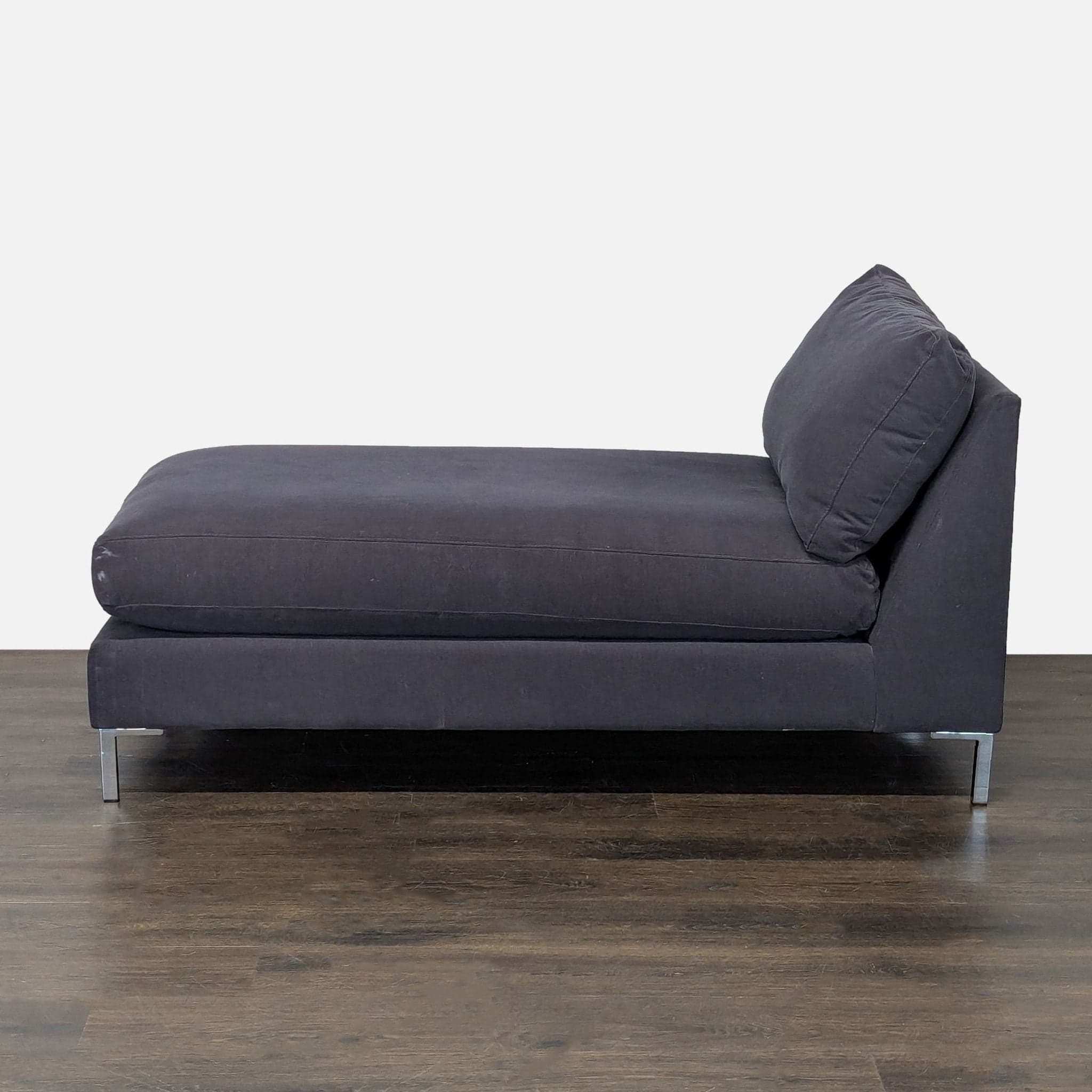 CB2 Modern Dark Gray Chaise Lounge Sofa - Thumbnail 4