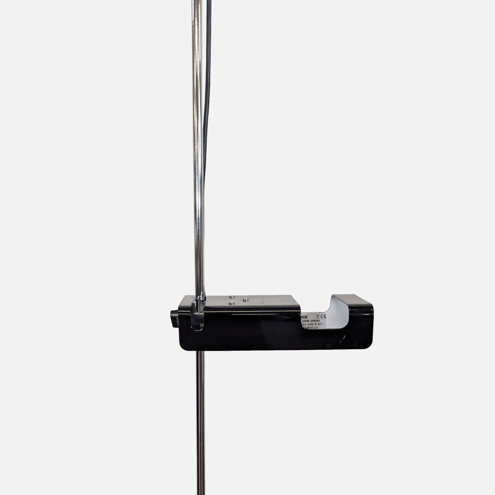 Joe Colombo for Oluce Vintage Chrome and Black Floor Lamp - Thumbnail 6