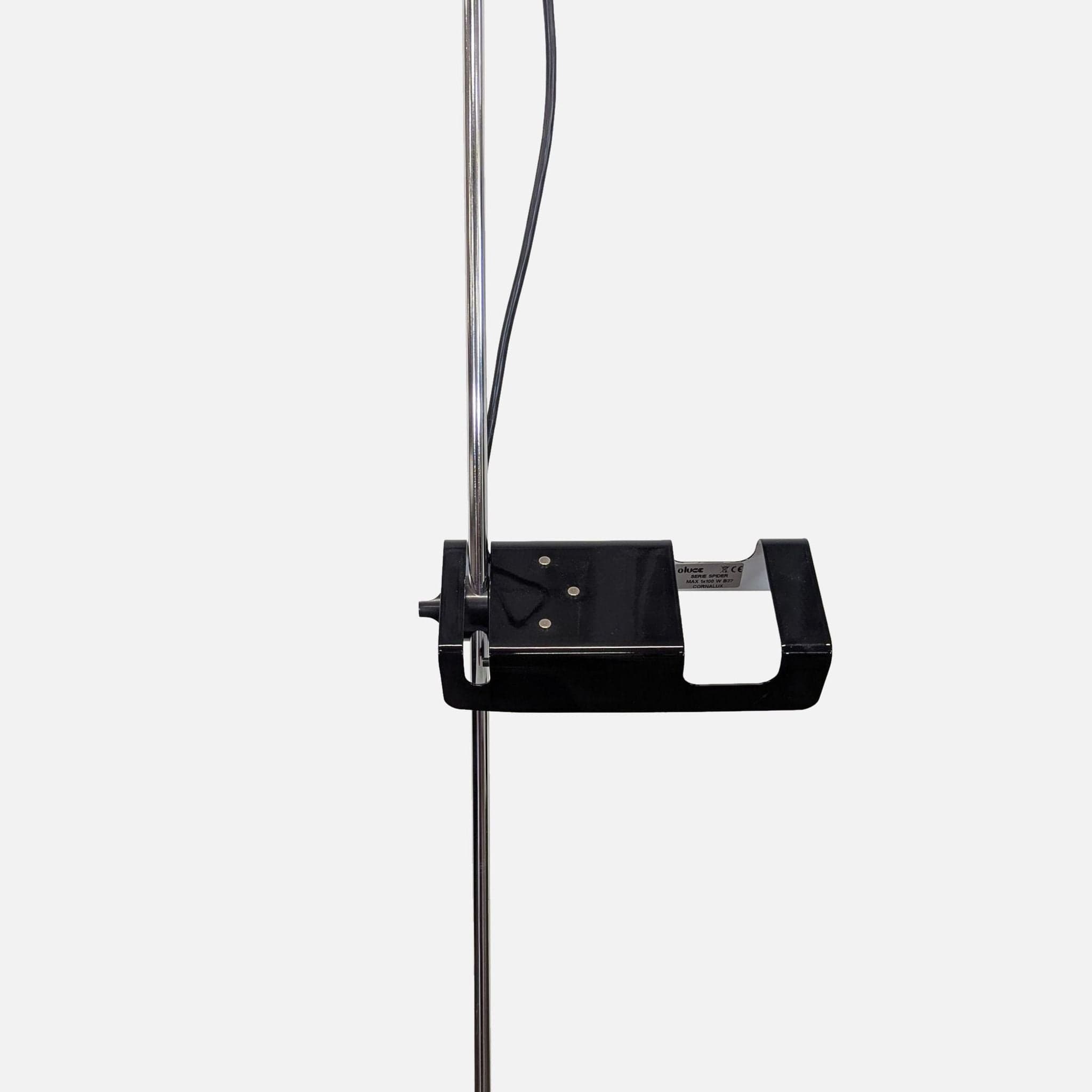 Joe Colombo for Oluce Vintage Chrome and Black Floor Lamp - Thumbnail 7