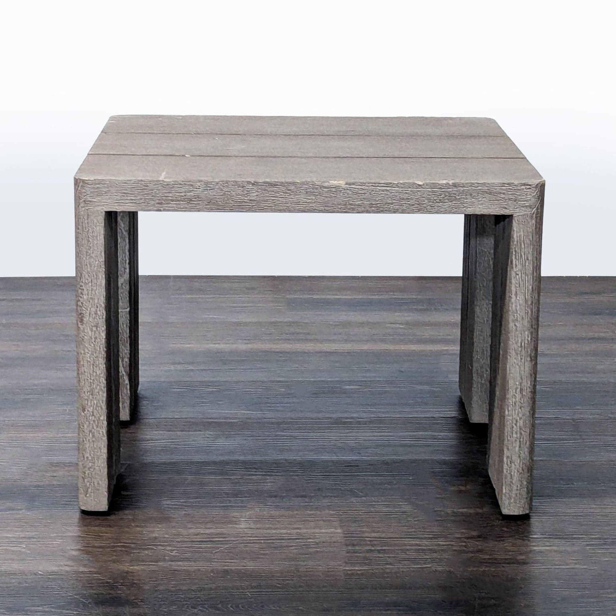Restoration Hardware Matira Modern Gray Wood Outdoor Side Table - Thumbnail 3