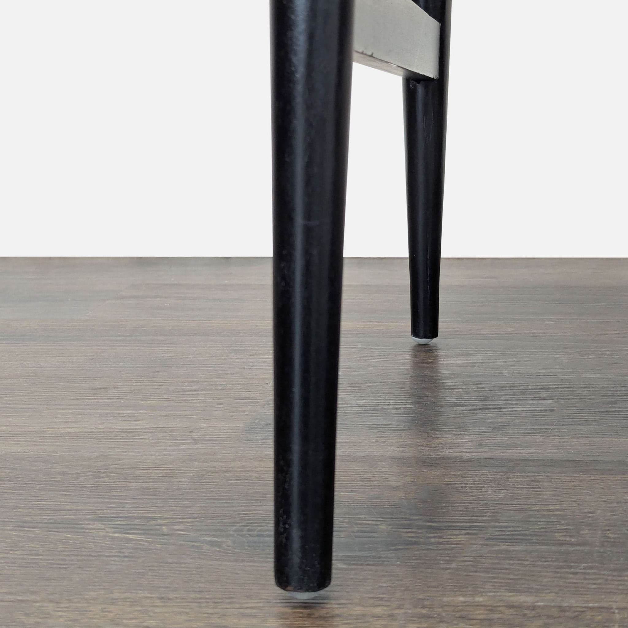 Modern High Back Black Ladder Chair with White Cushion Seat - Thumbnail 6