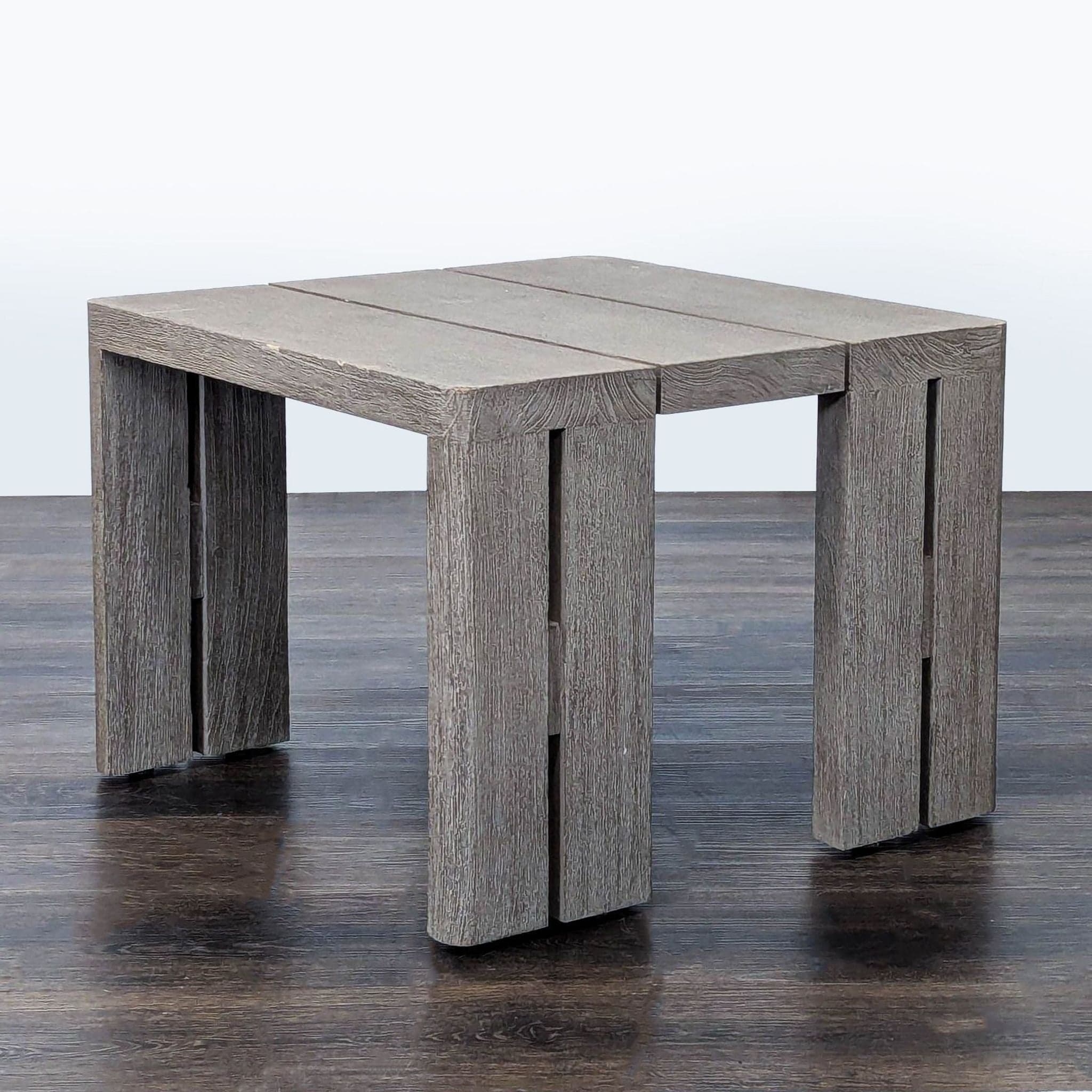 Restoration Hardware Matira Modern Gray Wood Outdoor Side Table - Thumbnail 2