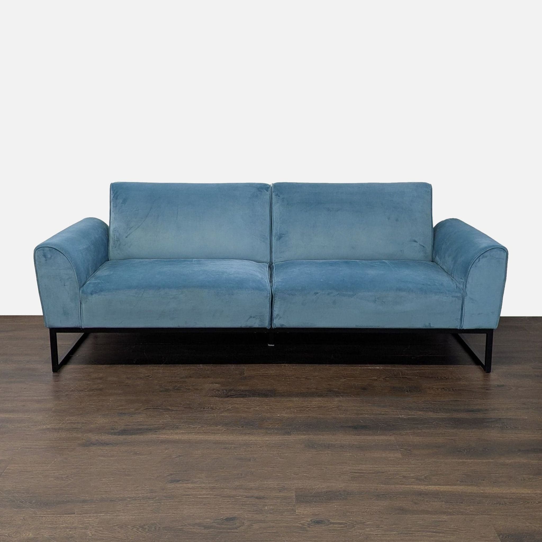 Dorel Home Furnishings Modern Teal Velvet Futon