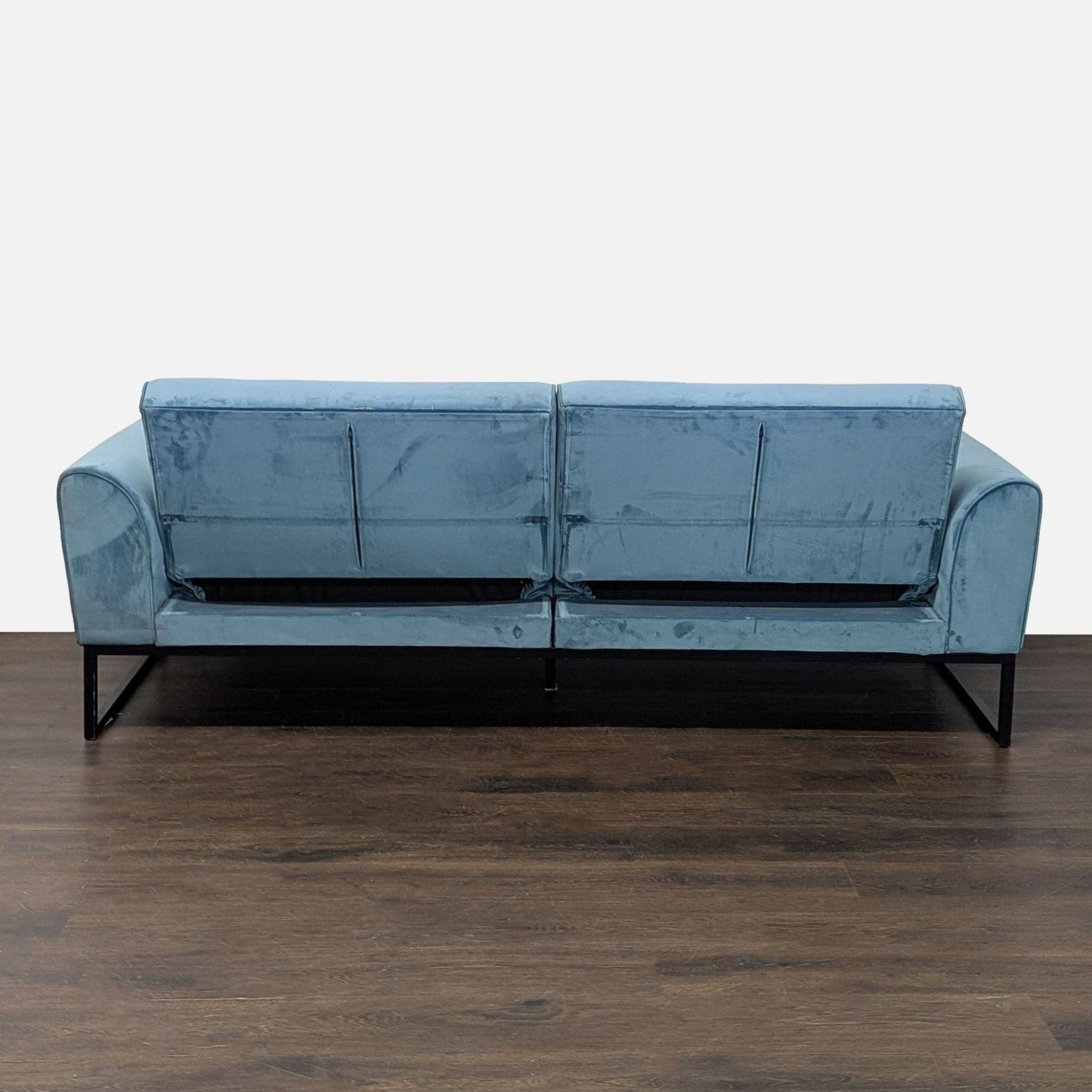 Dorel Home Furnishings Modern Teal Velvet Futon - Thumbnail 6