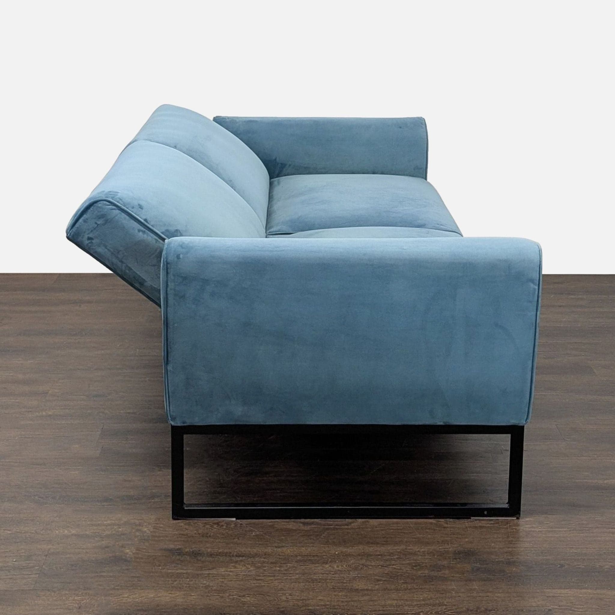 Dorel Home Furnishings Modern Teal Velvet Futon - Thumbnail 5