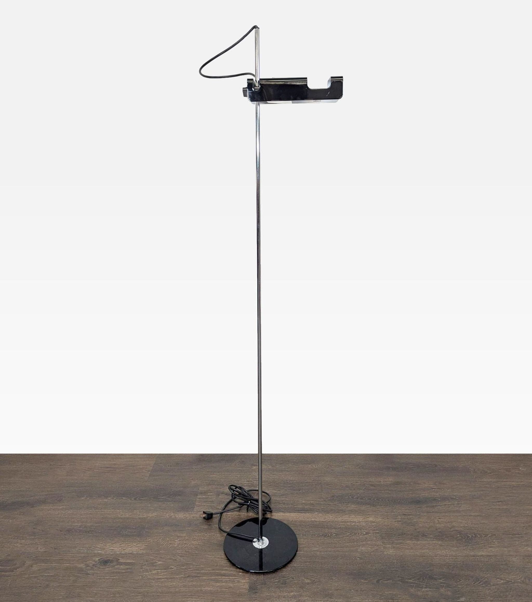 Joe Colombo for Oluce Vintage Chrome and Black Floor Lamp - Thumbnail 3