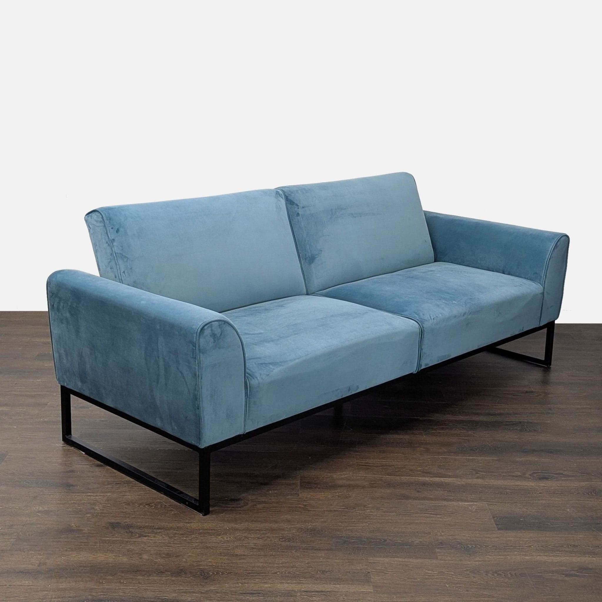 Dorel Home Furnishings Modern Teal Velvet Futon - Thumbnail 10