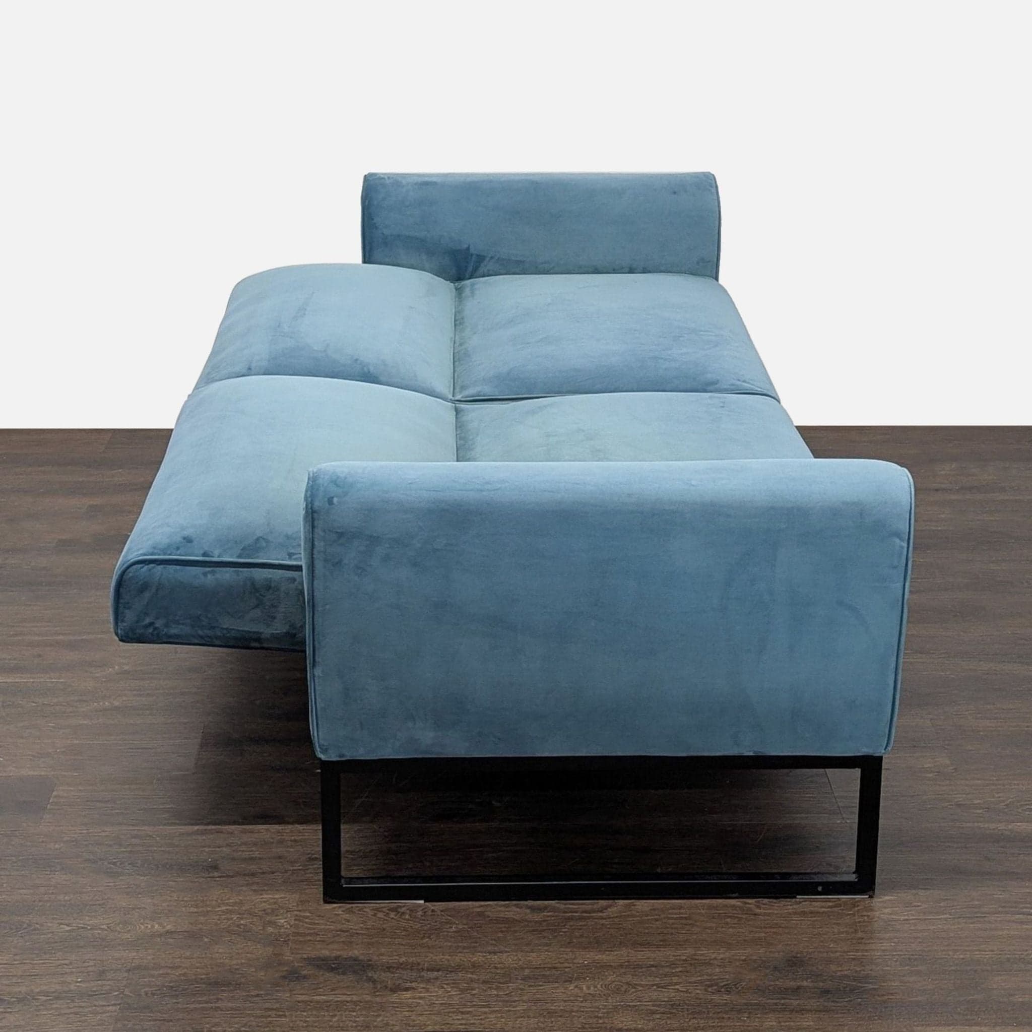 Dorel Home Furnishings Modern Teal Velvet Futon - Thumbnail 2
