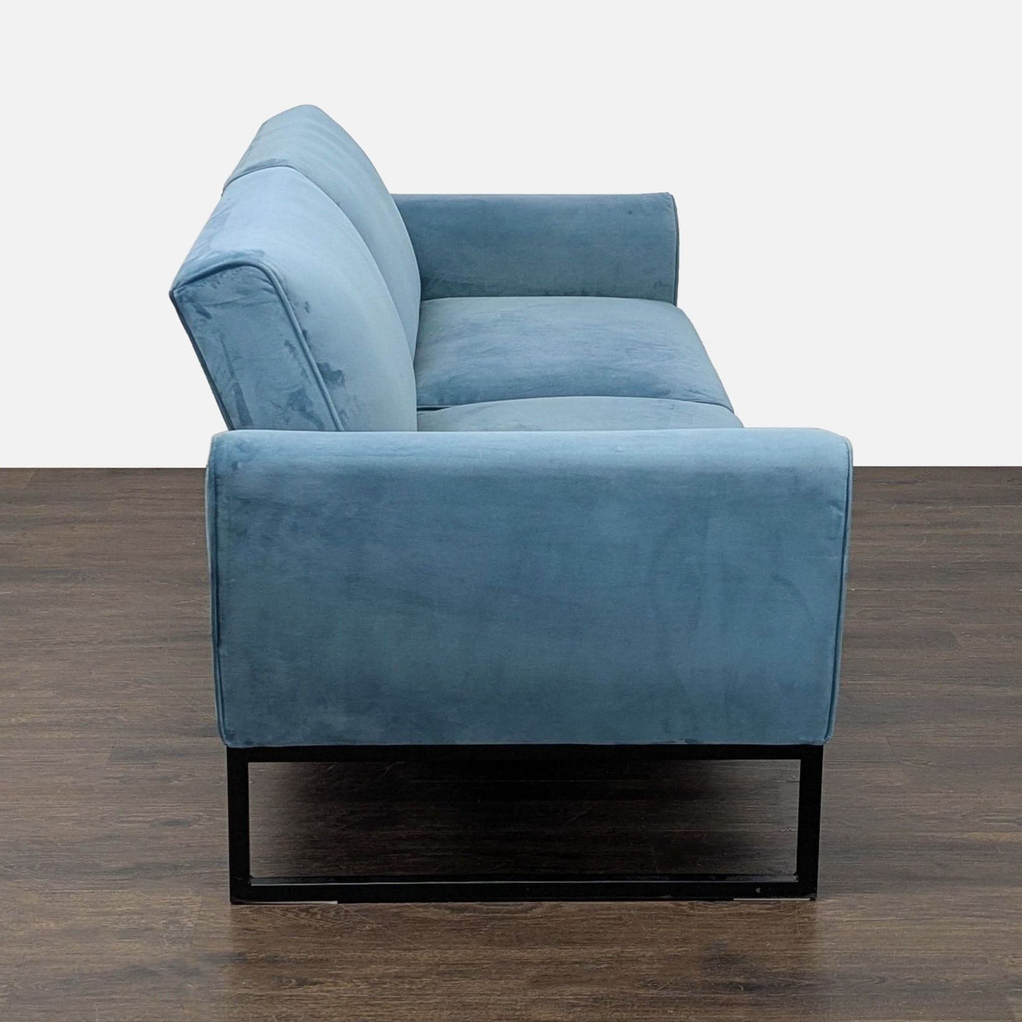 Dorel Home Furnishings Modern Teal Velvet Futon - Thumbnail 3
