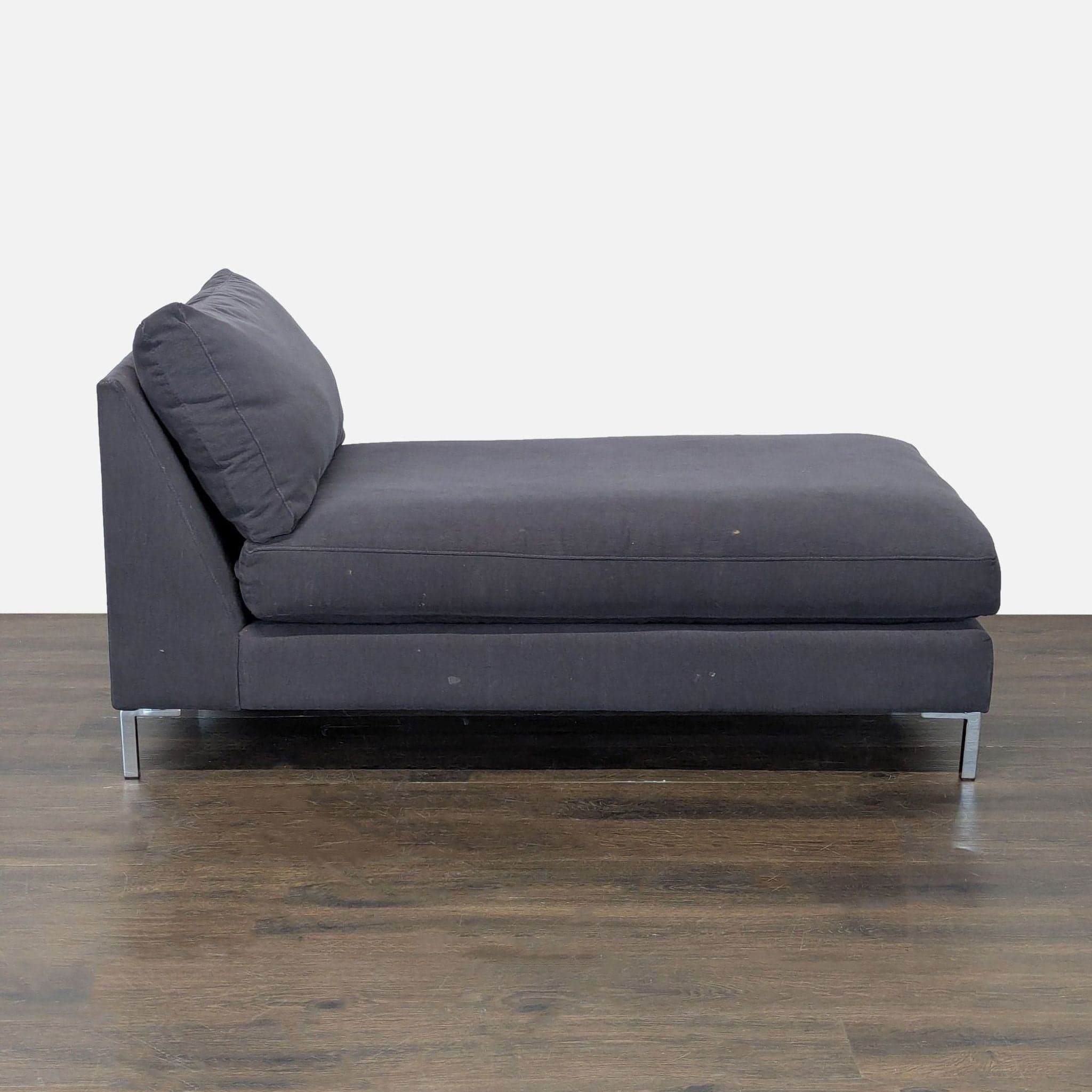 CB2 Modern Dark Gray Chaise Lounge Sofa - Thumbnail 2