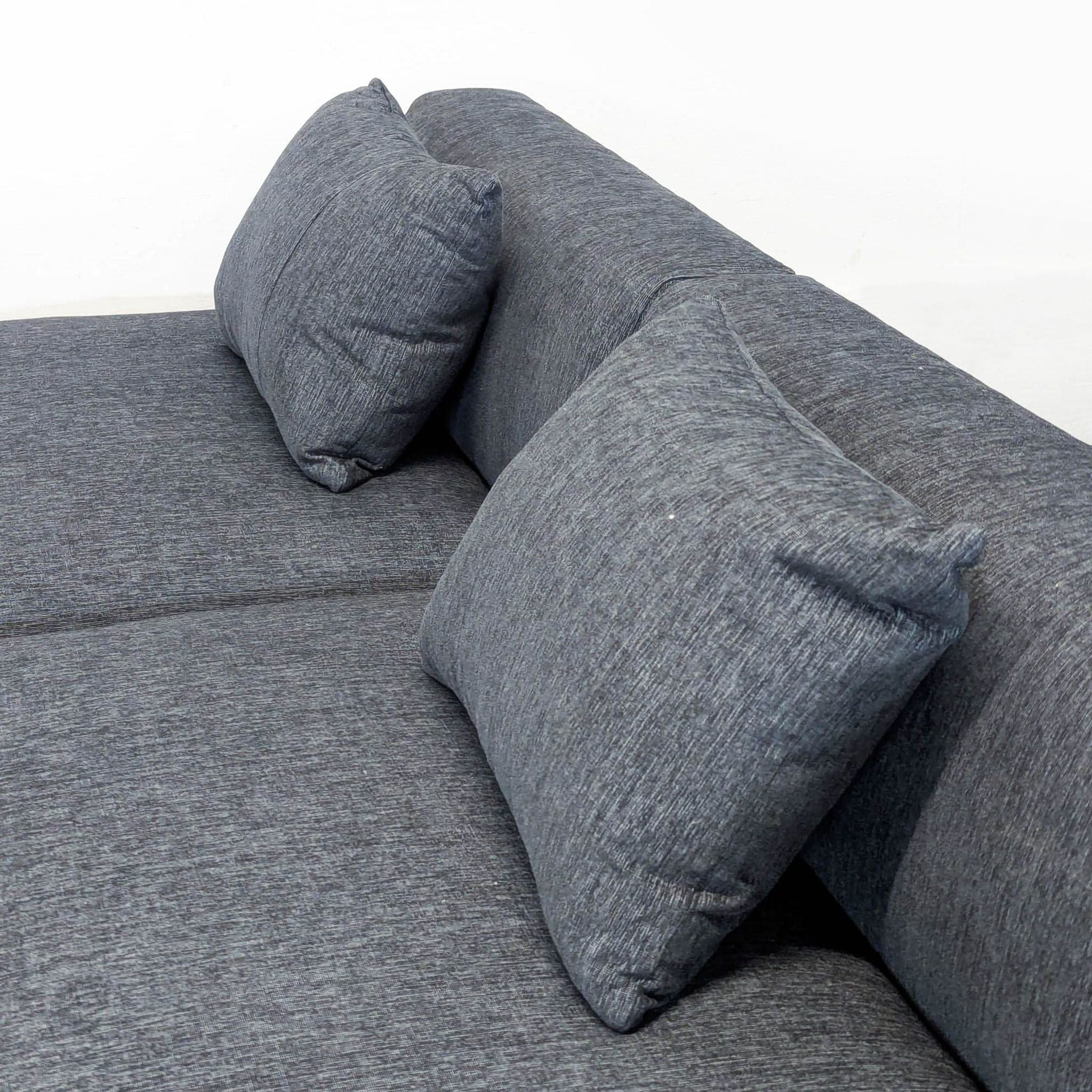 Maiden Home Breuer Modern Dark Gray Sectional with Ottoman and Pillows - Thumbnail 6