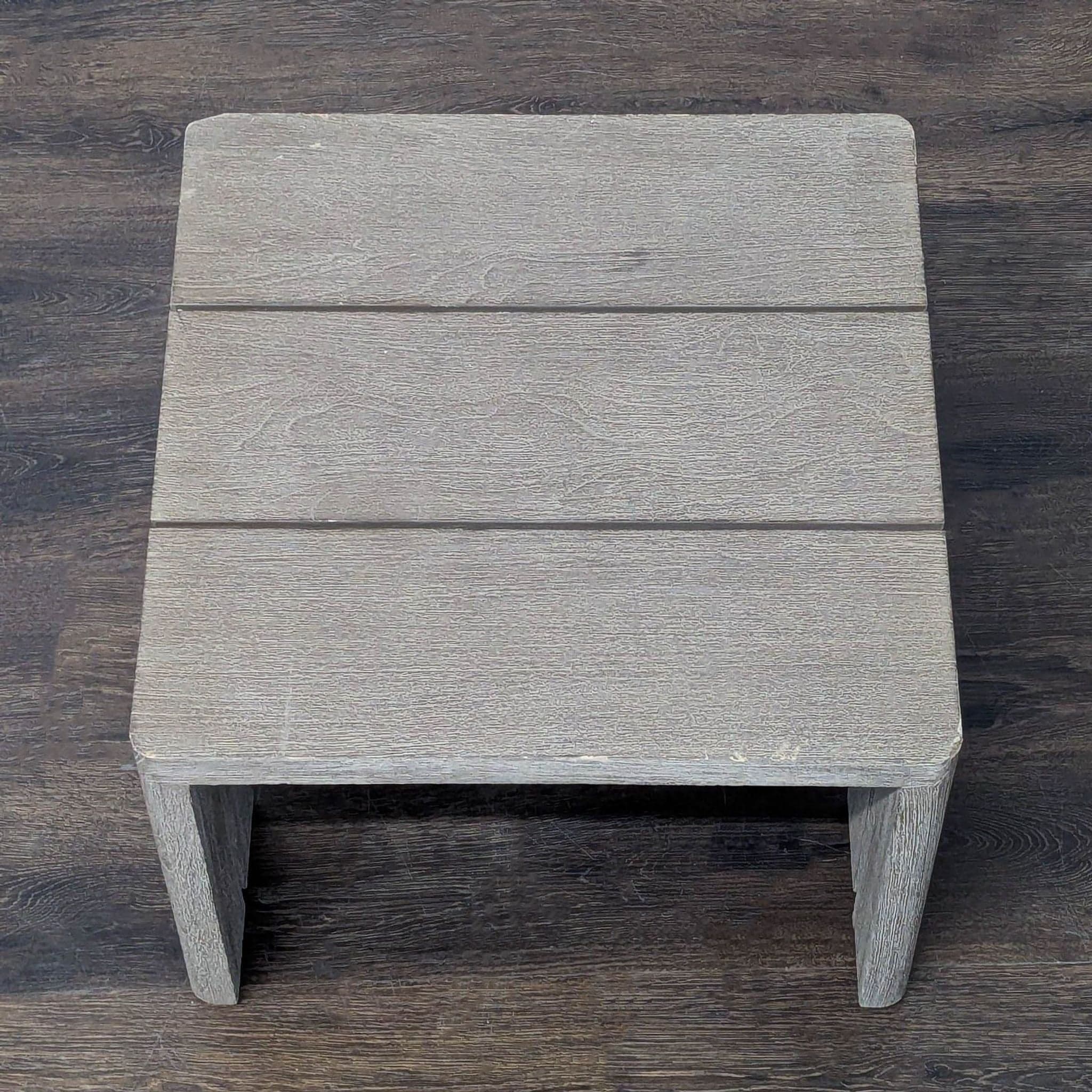 Restoration Hardware Matira Modern Gray Wood Outdoor Side Table - Thumbnail 4