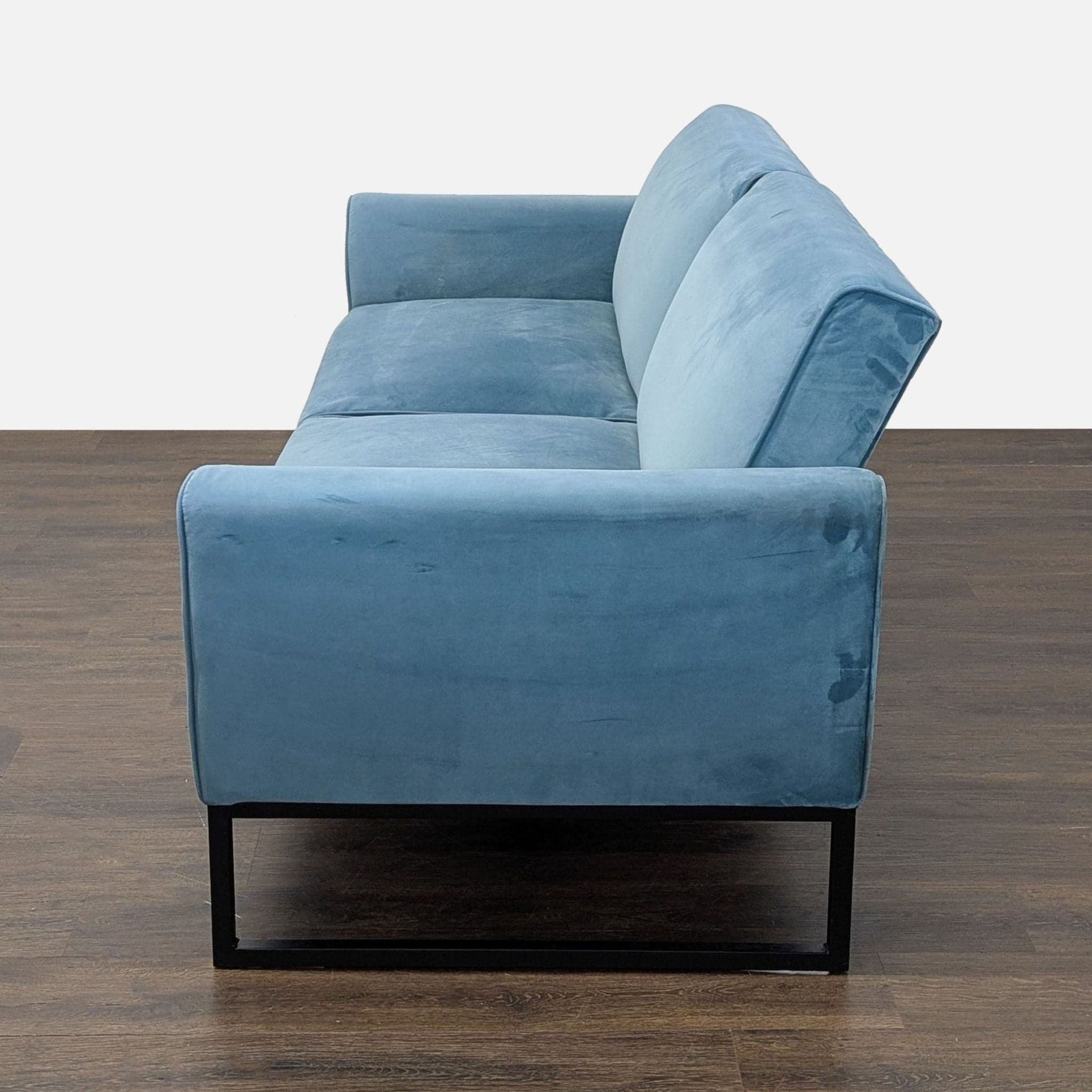 Dorel Home Furnishings Modern Teal Velvet Futon - Thumbnail 7