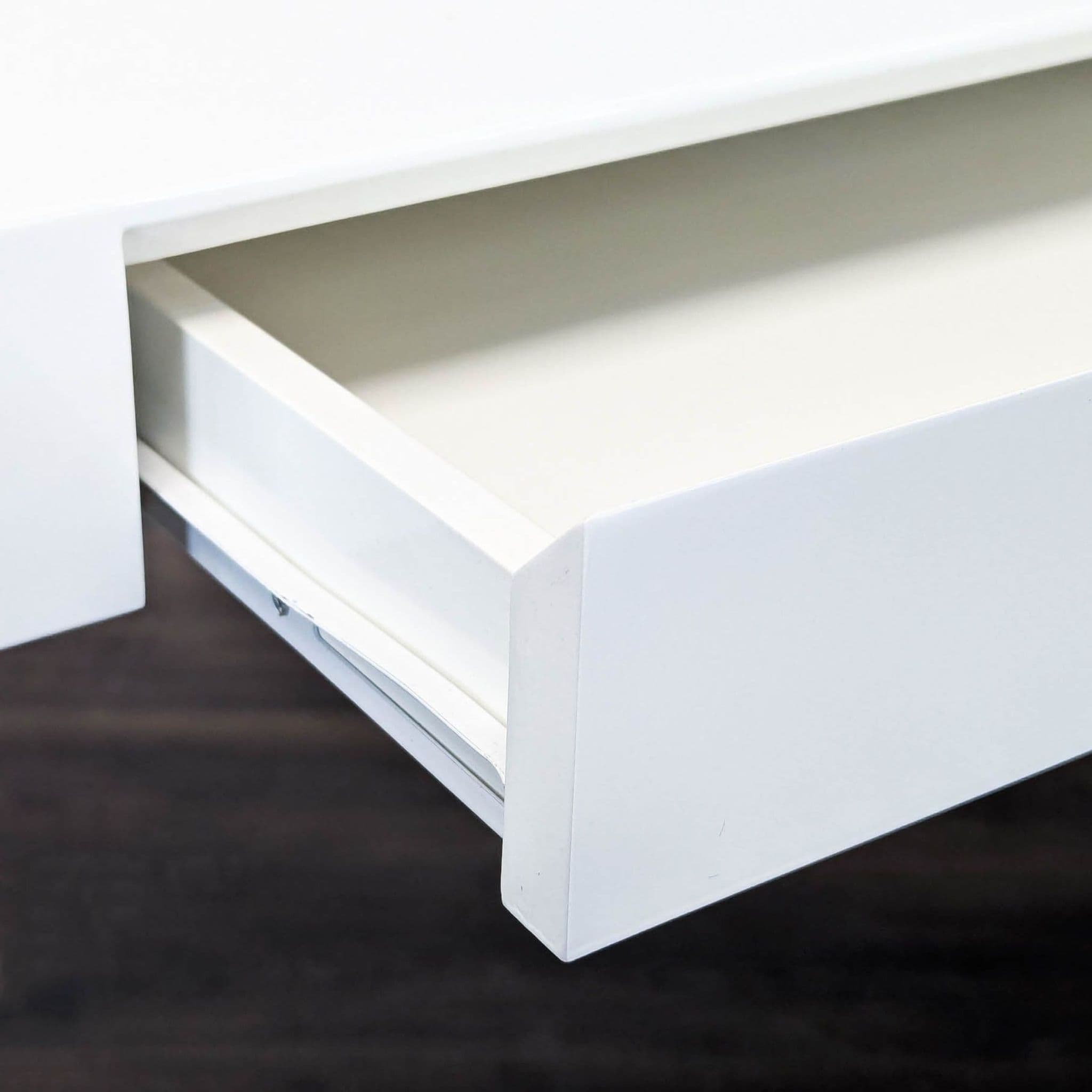 West Elm White Modern Desk with Sleek Minimalist Design - Thumbnail 6