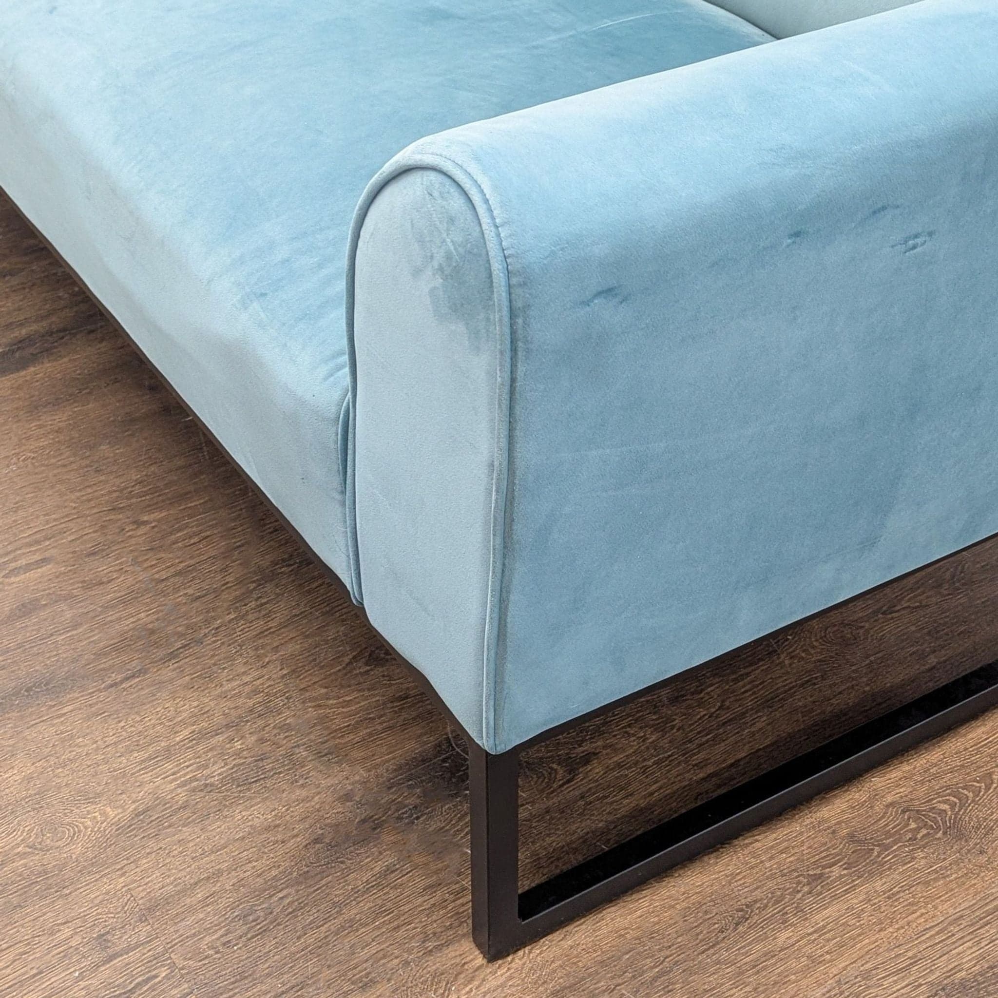 Dorel Home Furnishings Modern Teal Velvet Futon - Thumbnail 8