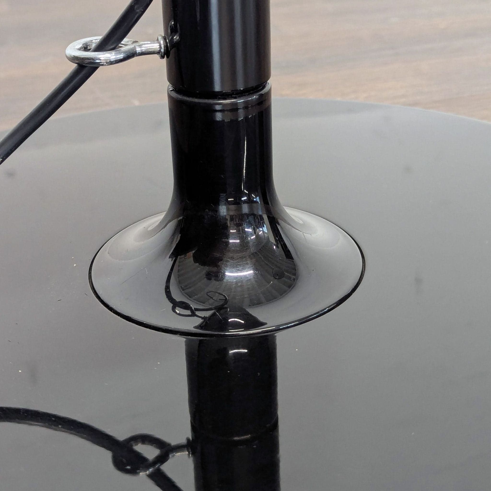 Oluce Coupe Modern Arc Floor Lamp with Black Dome Shade- Non Working - Thumbnail 5