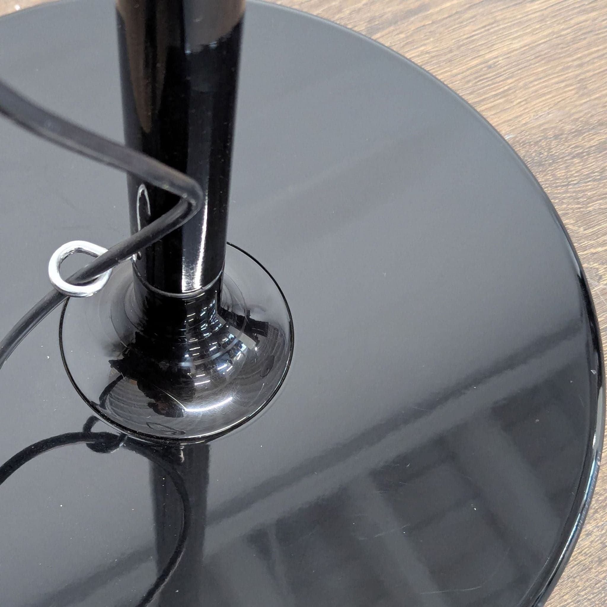 Oluce Coupe Modern Arc Floor Lamp with Black Dome Shade- Non Working - Thumbnail 7