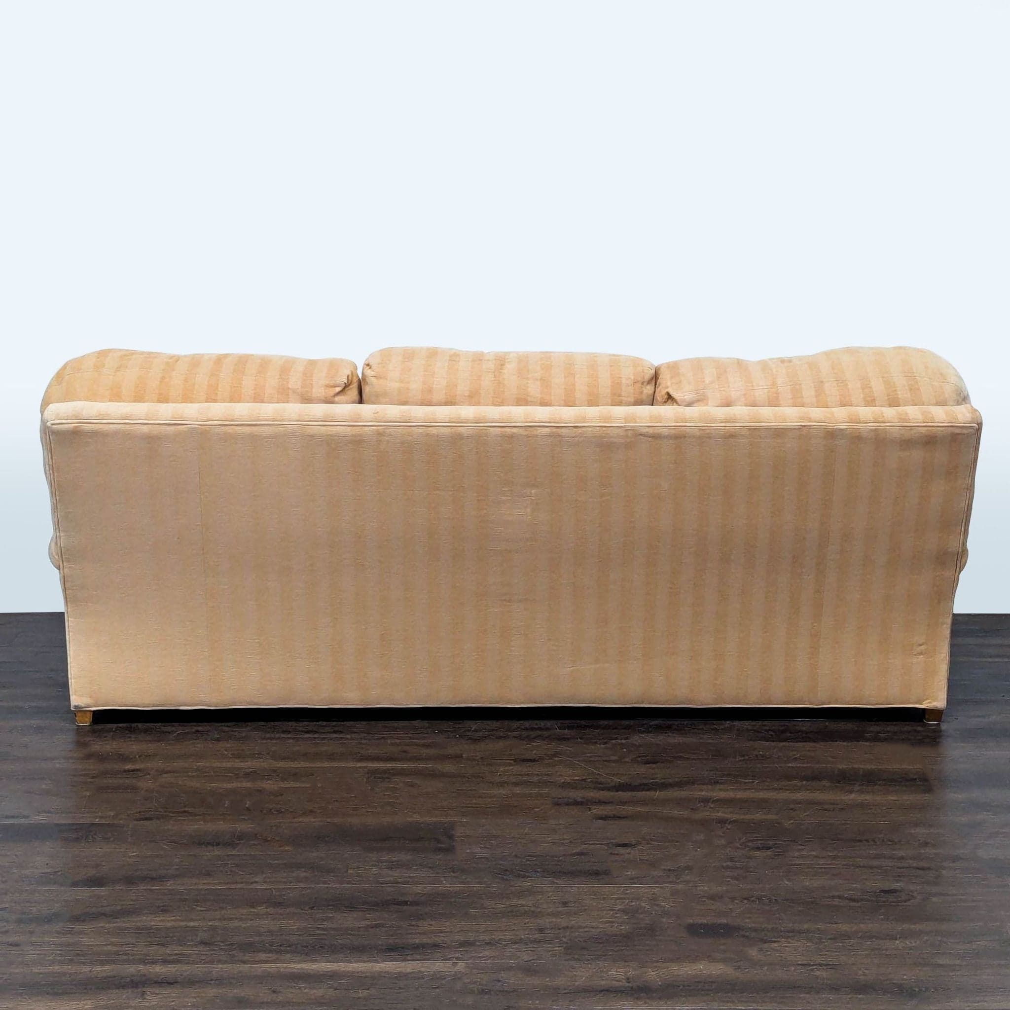 Crate & Barrel Essex 3-Seat Beige Striped Sofa with Cushions - Thumbnail 4