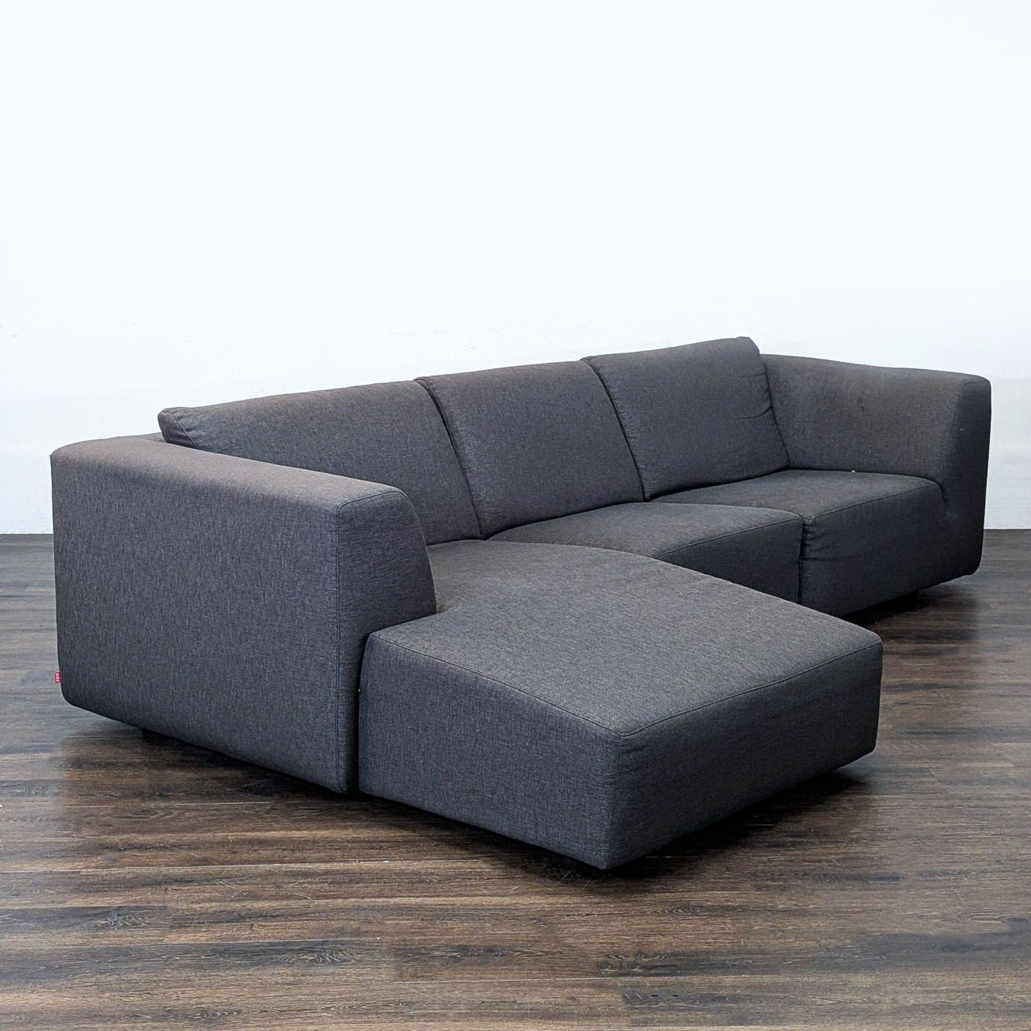 EQ3 Morten Dark Grey 4-Seat Sectional Sofa with Left Chaise - Thumbnail 2