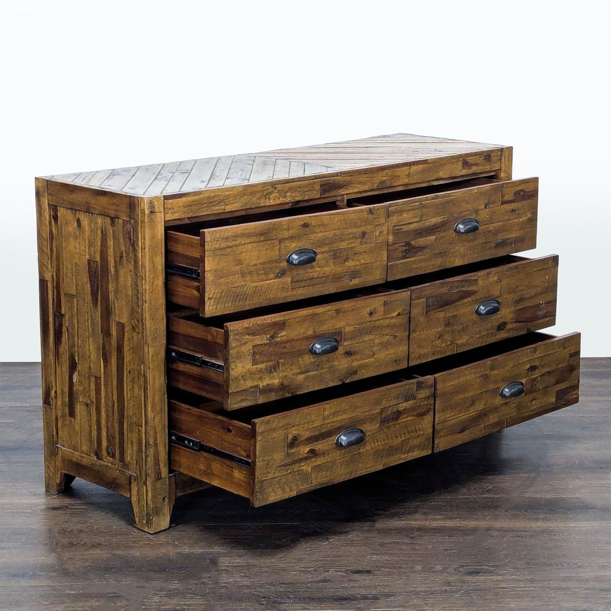 Magnussen River Ridge Rustic 6-Drawer Dresser with Metal Handles - Thumbnail 2
