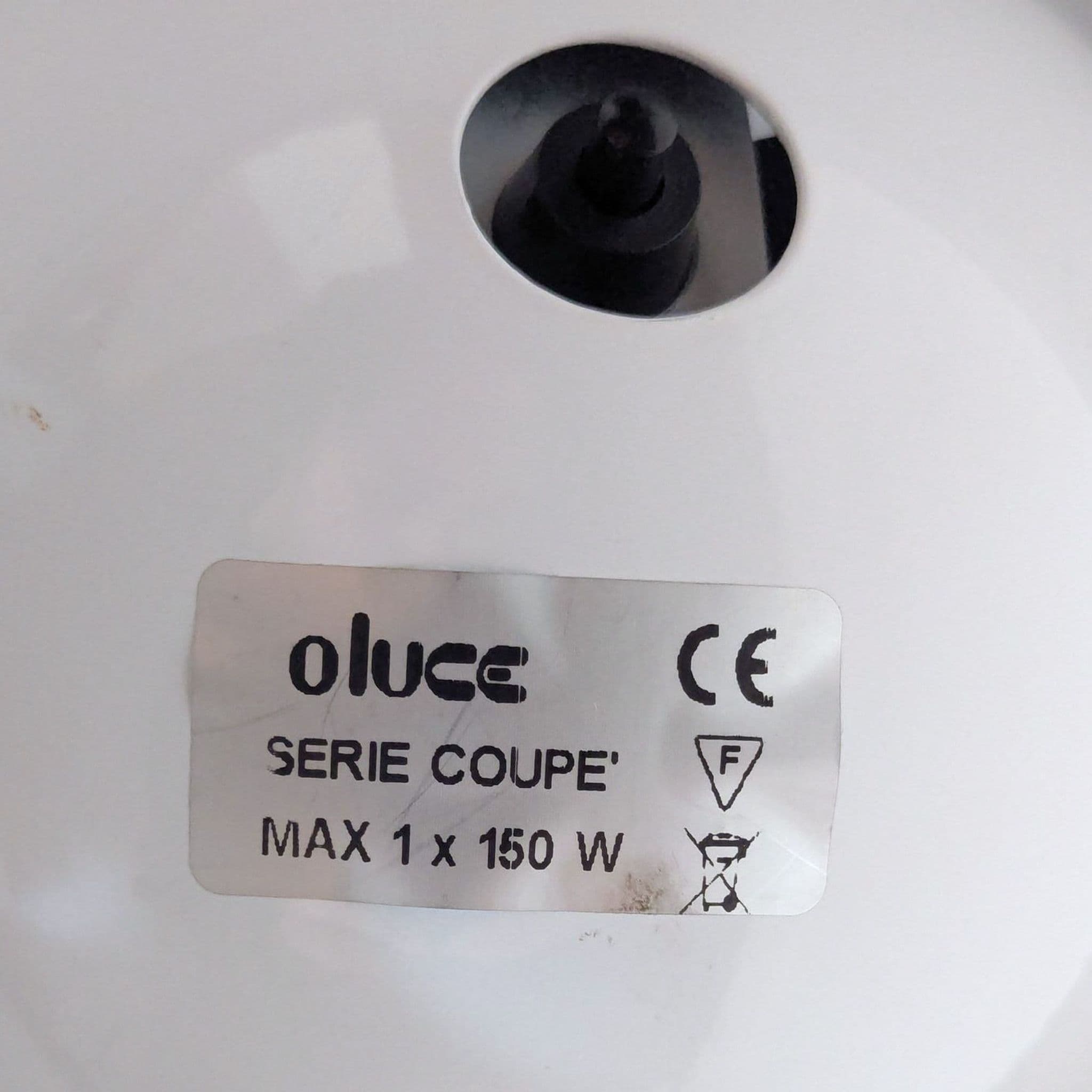 Oluce Coupe Modern Arc Floor Lamp with Black Dome Shade- Non Working - Thumbnail 3