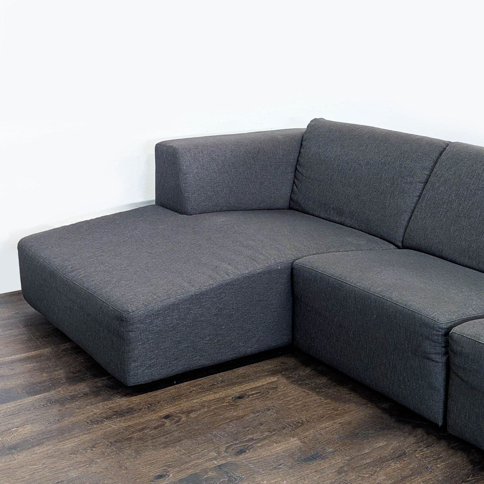 EQ3 Morten Dark Grey 4-Seat Sectional Sofa with Left Chaise - Thumbnail 5