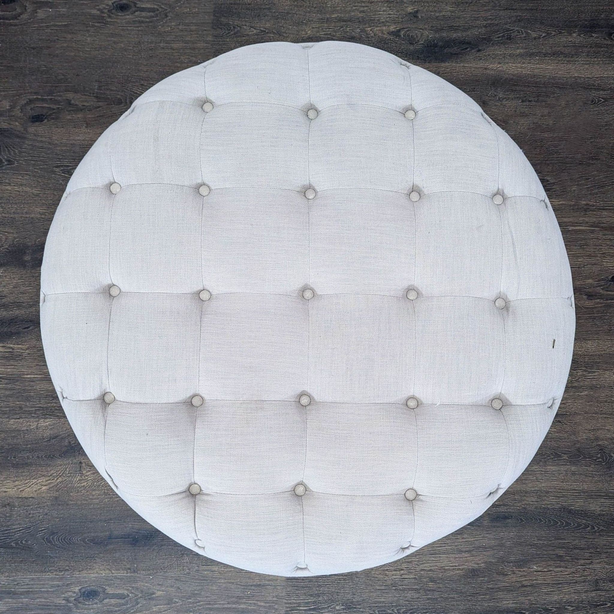 Button Tufted Upholstered Ottoman - Thumbnail 3