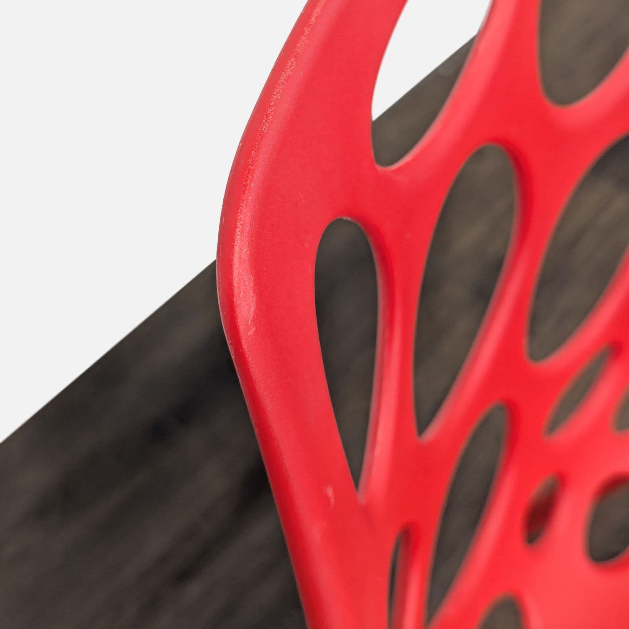 Red Plastic Dining Chair with Circle Cut-Outs - Thumbnail 6