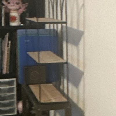 Metal Wood 3-Shelf Bookcase Arched Design Black Light Wood Free Standing - Thumbnail 3