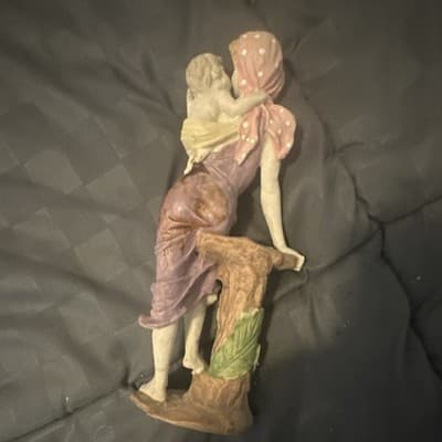 Hand Painted Ceramic Figurine Woman with Child Multicolor - Thumbnail 3