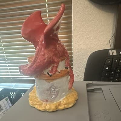 Ceramic & Porcelain Fantasy Castle House Figurine w/ Red Dragon, Multicolor - Thumbnail 2