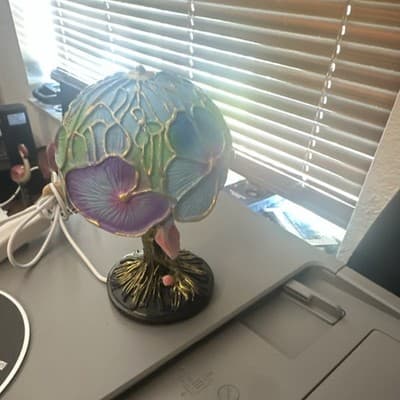 Multicolor Floral Accent Table Lamp, Corded Power, Wall Switch Control - Thumbnail 3