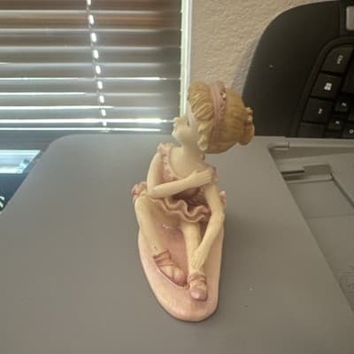 Ballerina Resin Figurine Pink Dress Ballet Sculpture for Girls Kids - Thumbnail 3