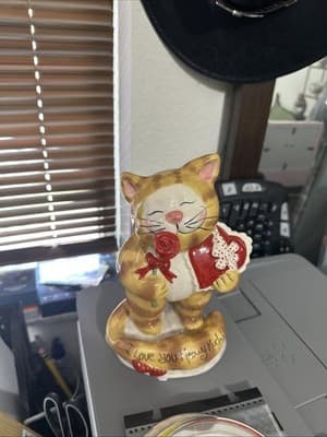 Blue Sky Valentine’s Cat I LOVE YOU MEOWY MUCH Figurine 8.5” Auth Retailer NWT - Thumbnail 3