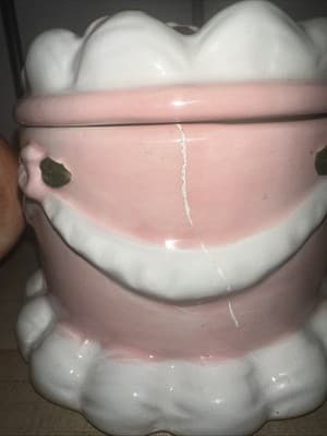 Ceramic Cake-Shaped Jar Candle, Pink & White, Two Wicks, Lid Included - Thumbnail 3