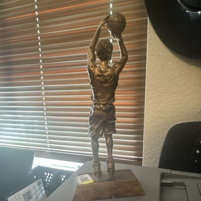 Twenty-Three Engraving Inc. Bronze Resin Basketball Sculpture Trophy Engravable - Thumbnail 2