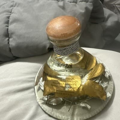 Vintage 1996 Kristal Bergamot Bath Oil Gold & Silver Leaf NOS Sealed - Thumbnail 3