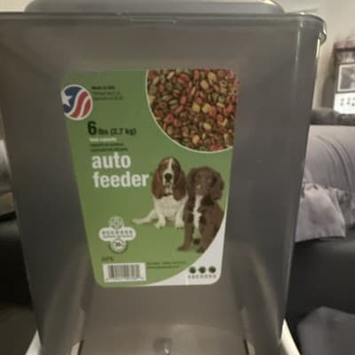 Automatic Dog Feeder BPA-Free Plastic Gray White 6 lbs Food Dispenser - Thumbnail 6
