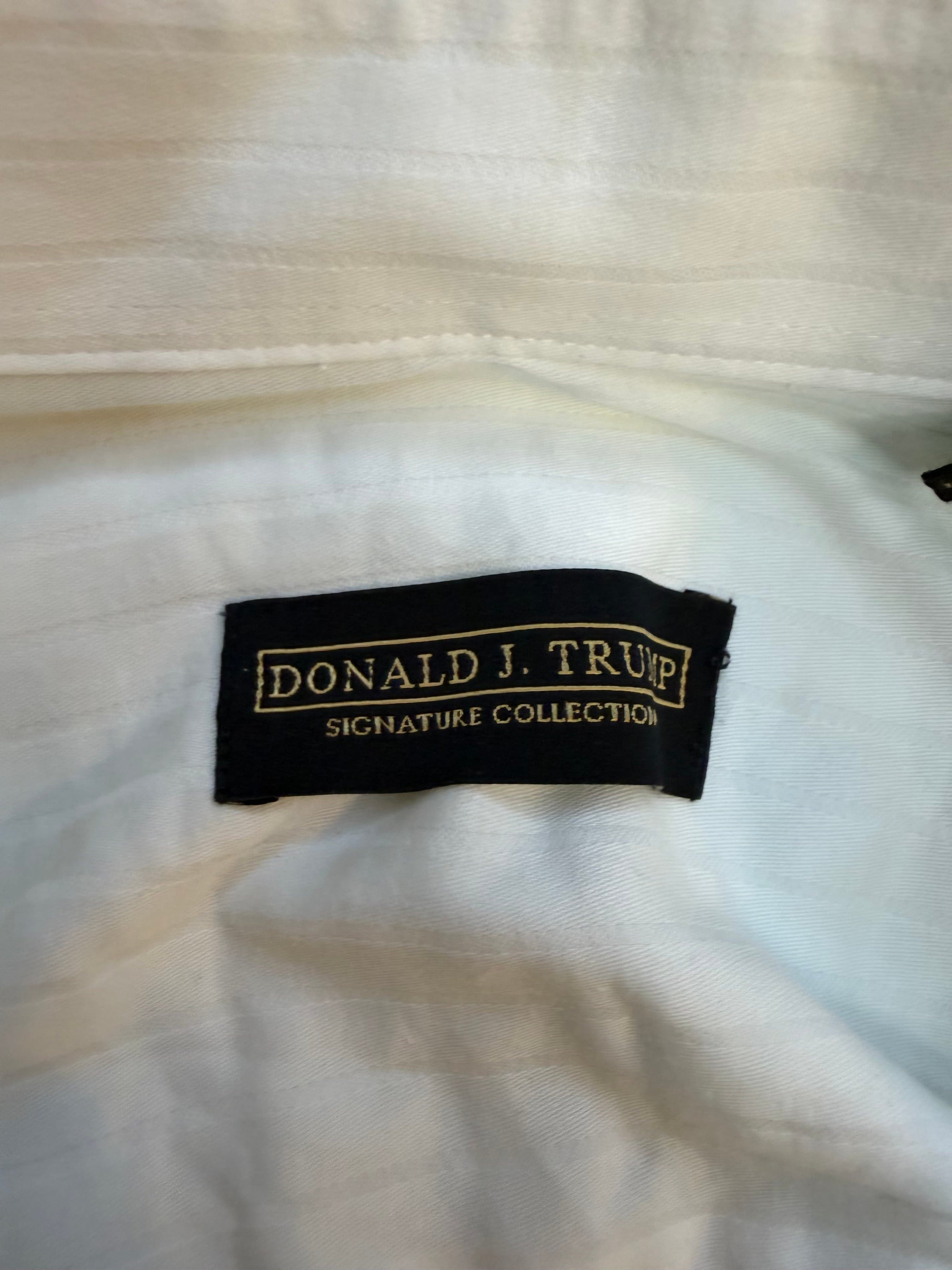 Donald J Trump Signature Collection Dress Shirt 20/34-35 BIG White Stripe - Thumbnail 3