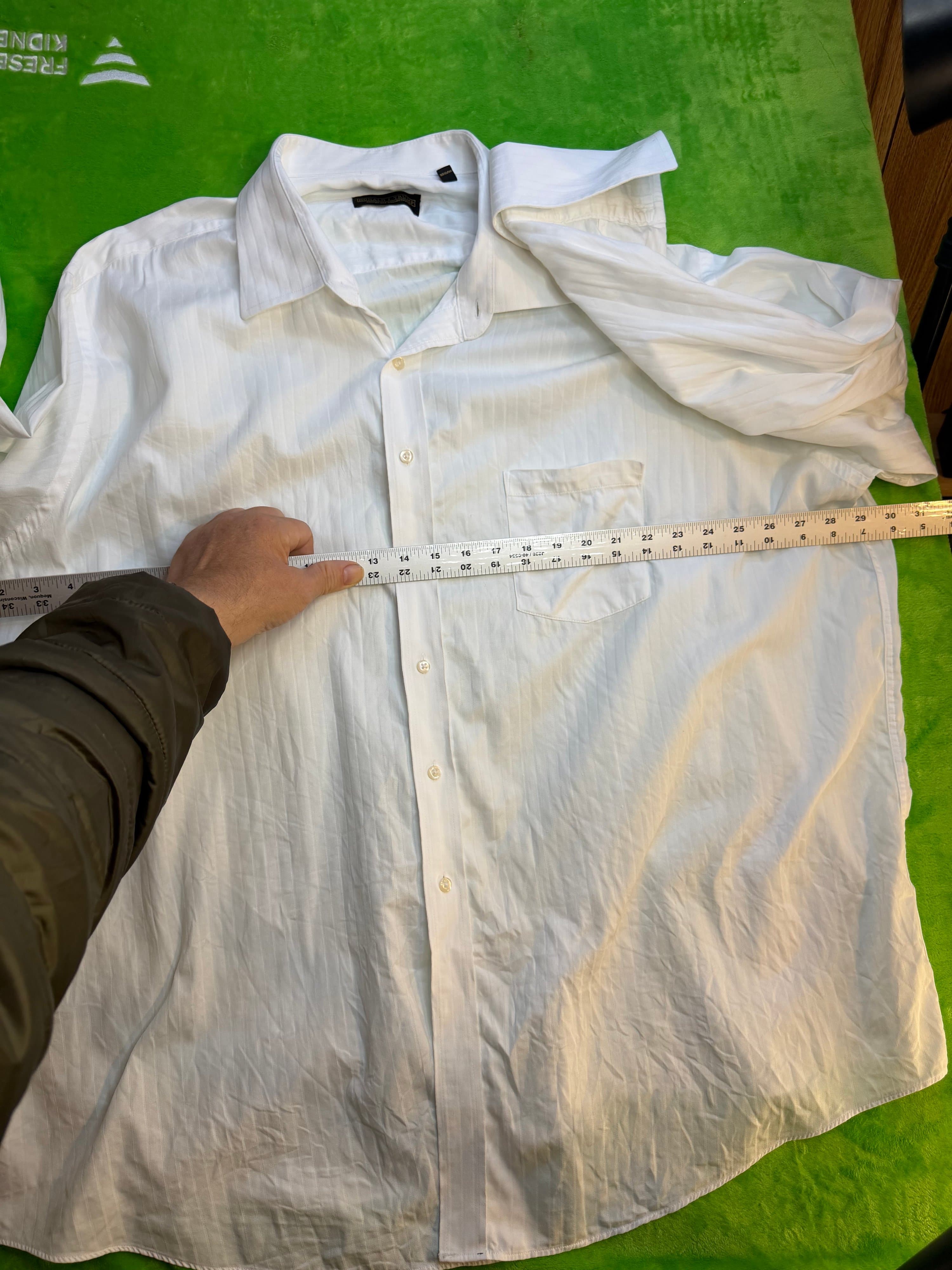 Donald J Trump Signature Collection Dress Shirt 20/34-35 BIG White Stripe - Thumbnail 5