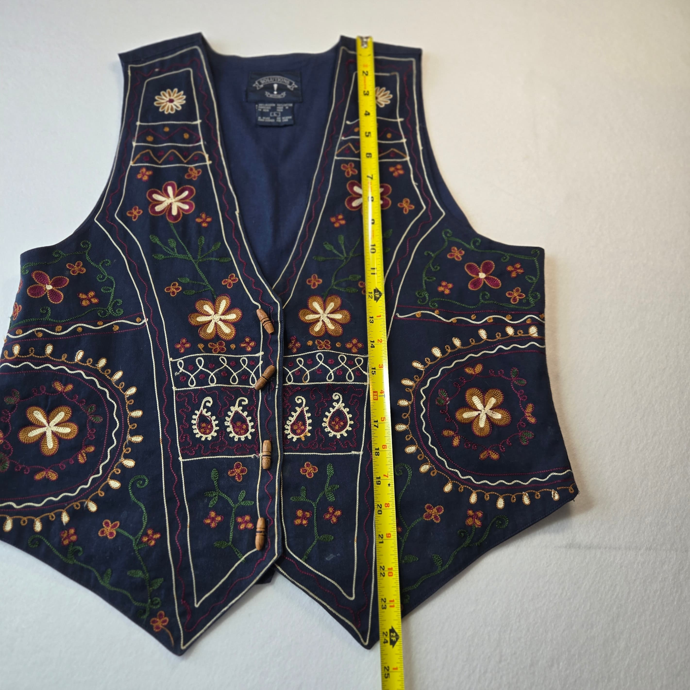 Solutions Embroidered Vest Size L 100% Cotton - Thumbnail 3