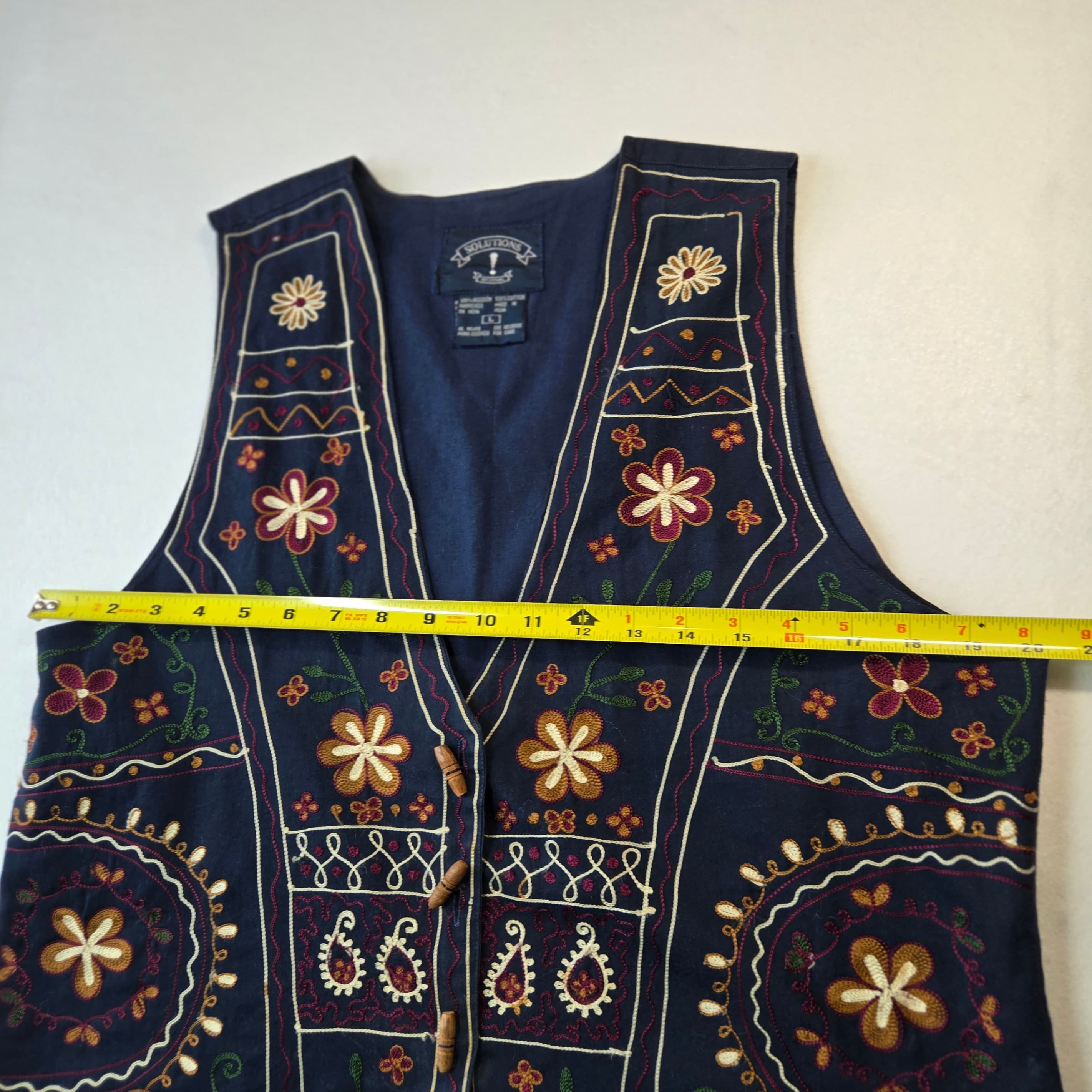Solutions Embroidered Vest Size L 100% Cotton - Thumbnail 6
