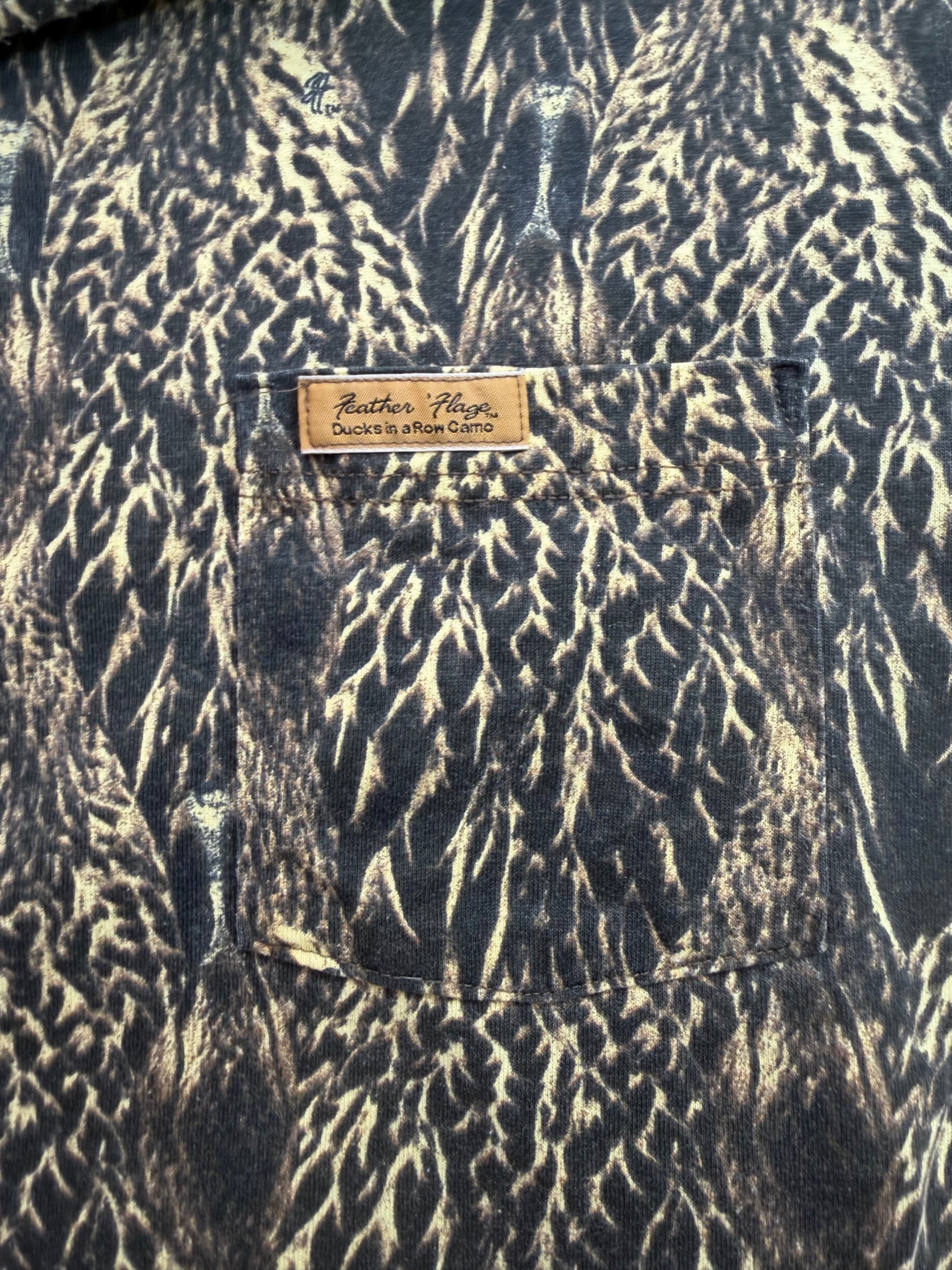 Vtg Feather Flage Ducks in a Row Camo LS Shirt Mens 2XL USA - Thumbnail 4