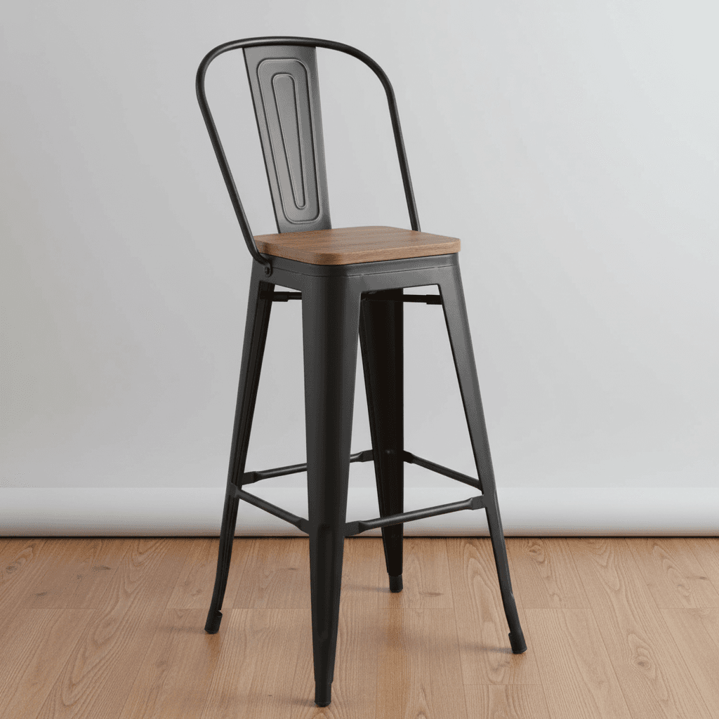 Modway Promenade Metal Kitchen Bar Stool in Brown FFE258-123 - Thumbnail 6