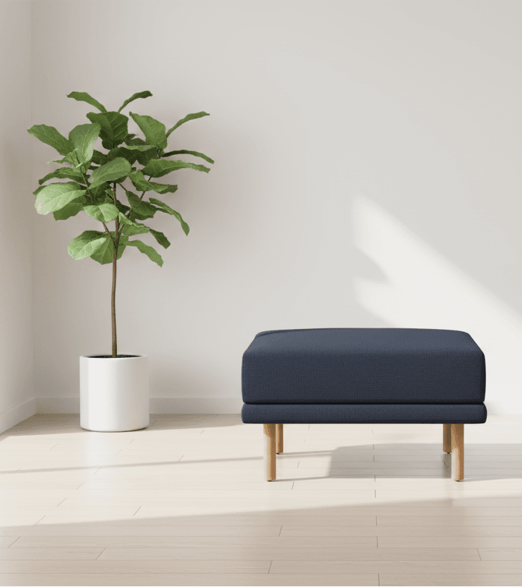 Burrow Navy Blue Range Ottoman FFE-1306 - Thumbnail 3