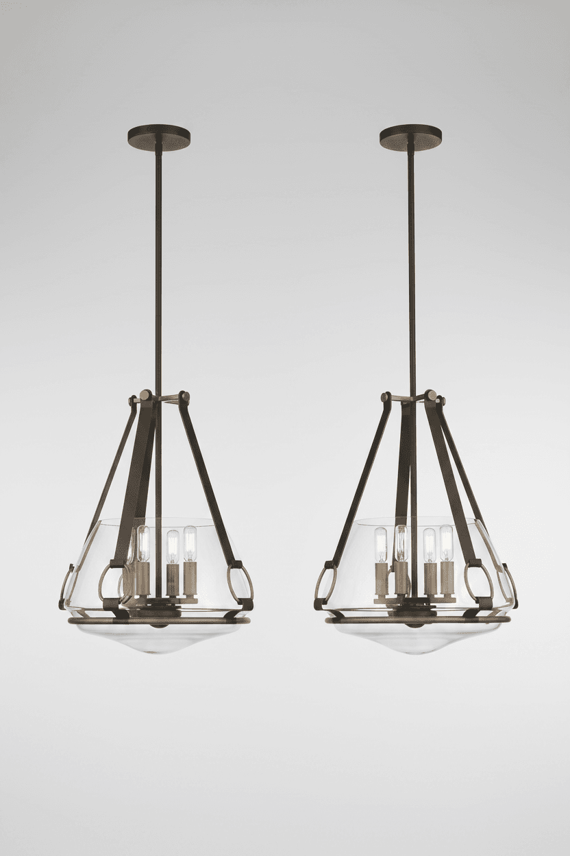 Minka Lavery Eden Valley 5 Light 22" Wide Pendant with Clear Glass Smoked Iron / Aged Gold Lifestyle Damp Location Pendant with Canopy Semi-flush Minka Lavery Eden Valley 5 Light Pendant Chandelier Light Fixture FFE-1406 - Thumbnail 3