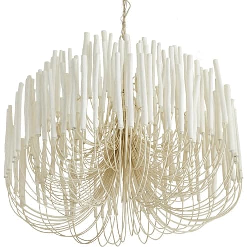 AH Home Tilda 6 Light 36 inch White Chandelier Ceiling Light, Large FFE-1443