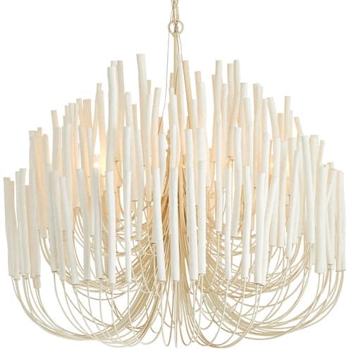AH Home Tilda 6 Light 36 inch White Chandelier Ceiling Light, Large FFE-1443 - Thumbnail 2